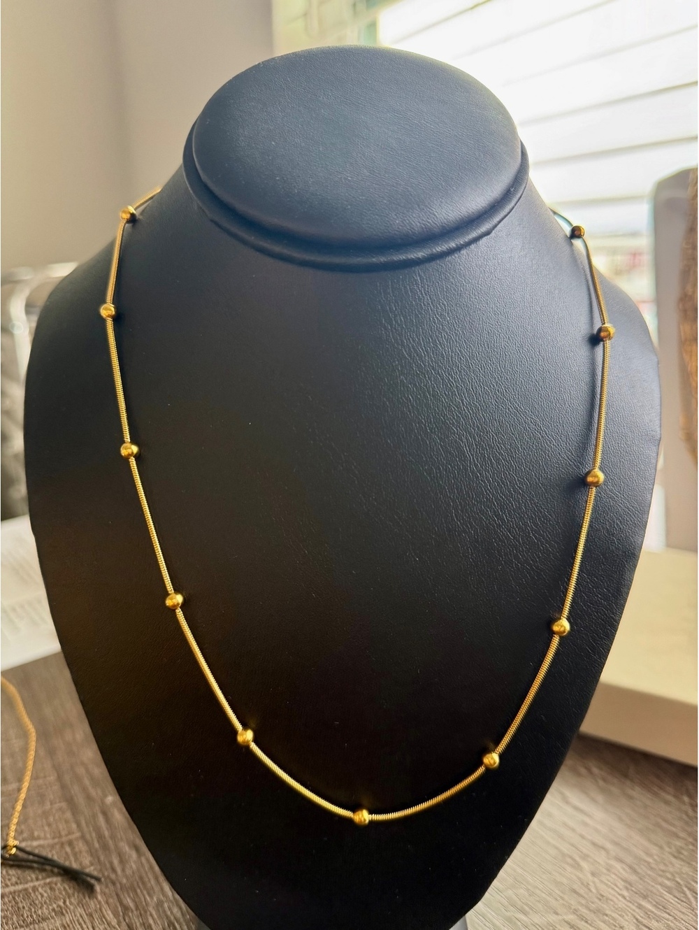 20” Dainty Satellite Bead Necklace in 18K Gold Plated